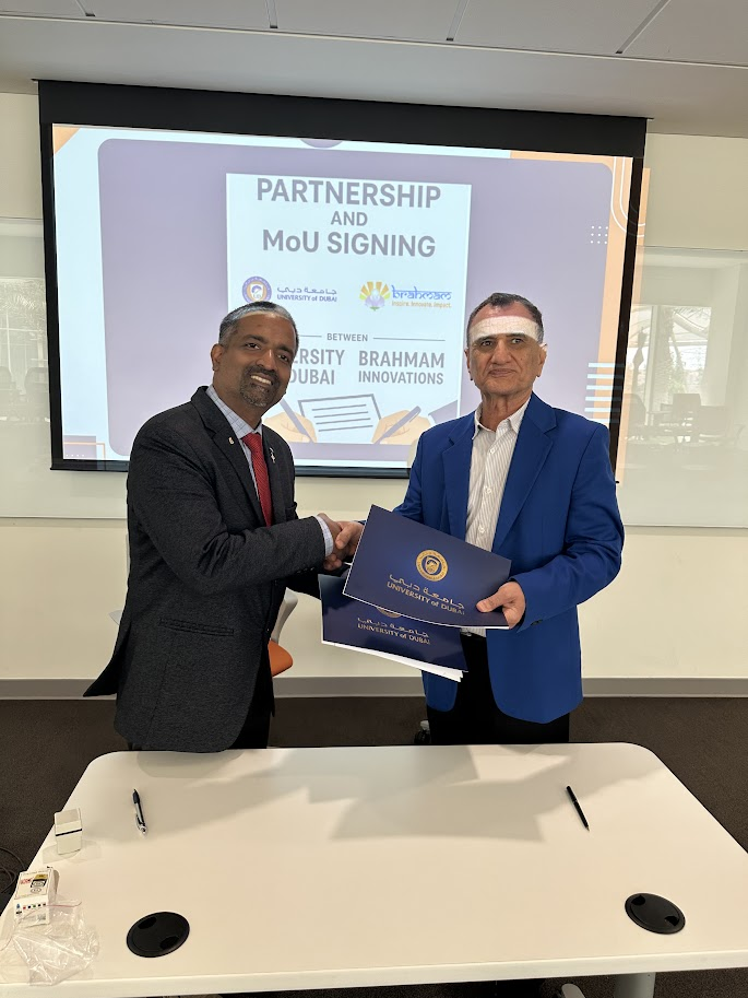 Partnership and MoU signing between University of Dubai and Brahmam Innovations